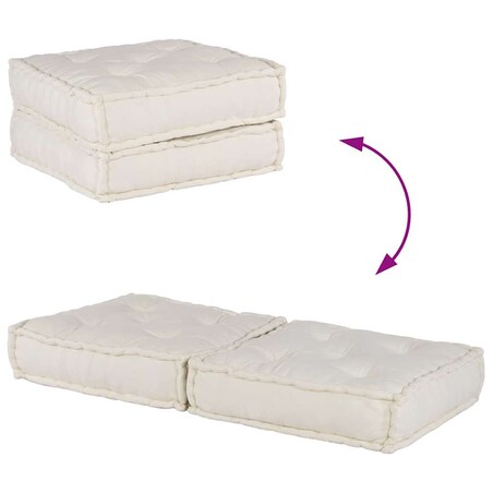 vidaXL 2-osobowa sofa modułowa Kremowy 140x70x36 Tkanina