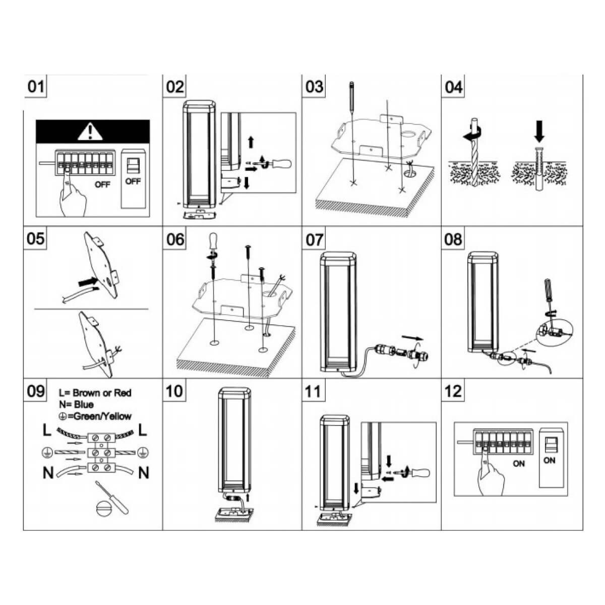 Stojąca LAMPA zewnętrzna QUBE ABIGALI-GLQ400WW 7W Abigali ogrodowa OPRAWA metalowa LED 7W 3000K outdoor IP65 czarna