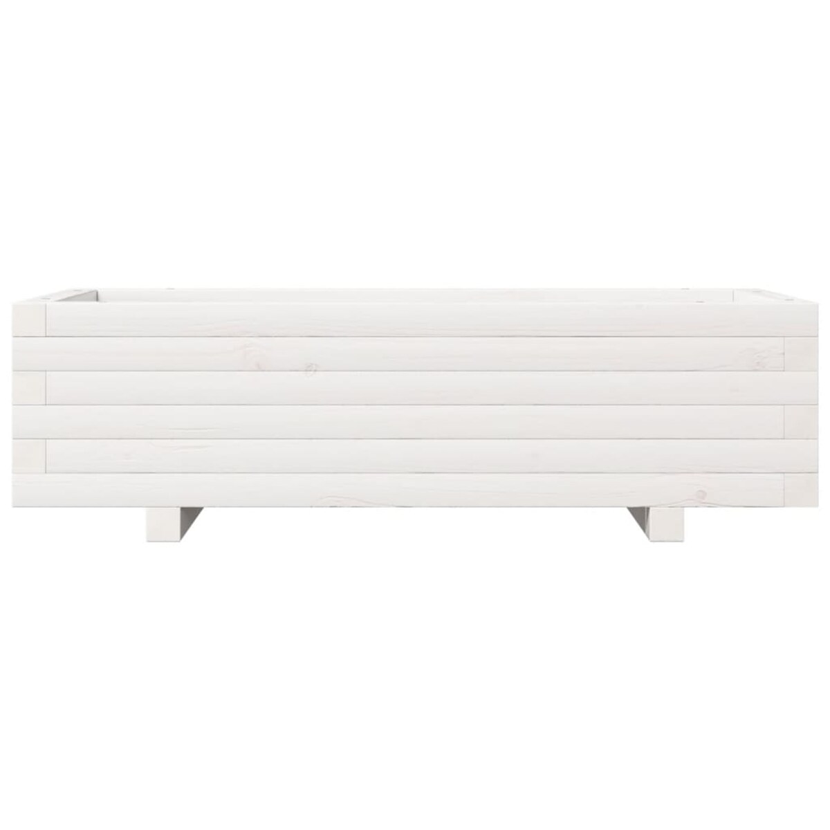 vidaXL Donica ogrodowa, biała, 90x40x26,5 cm, lite drewno sosnowe