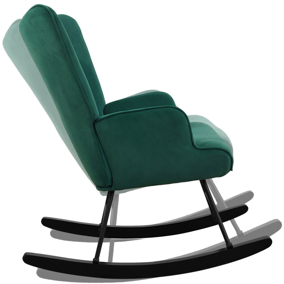 Fotel bujany tapicerowany welur wygodny wypoczynkowy uszak salon zielony