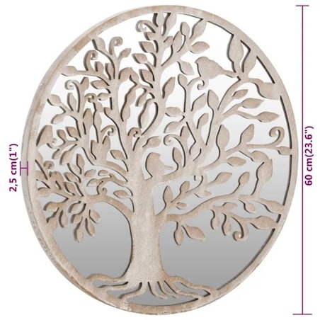 vidaXL Lustro ogrodowe, kolor piaskowy 60x2,5 cm, okrągła żelazna rama