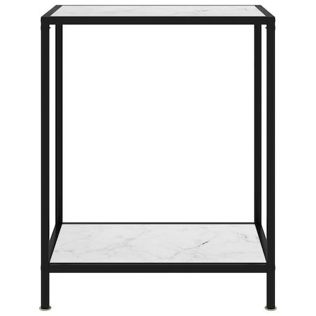 vidaXL Stolik konsolowy, biały, 60x35x75 cm, szkło hartowane