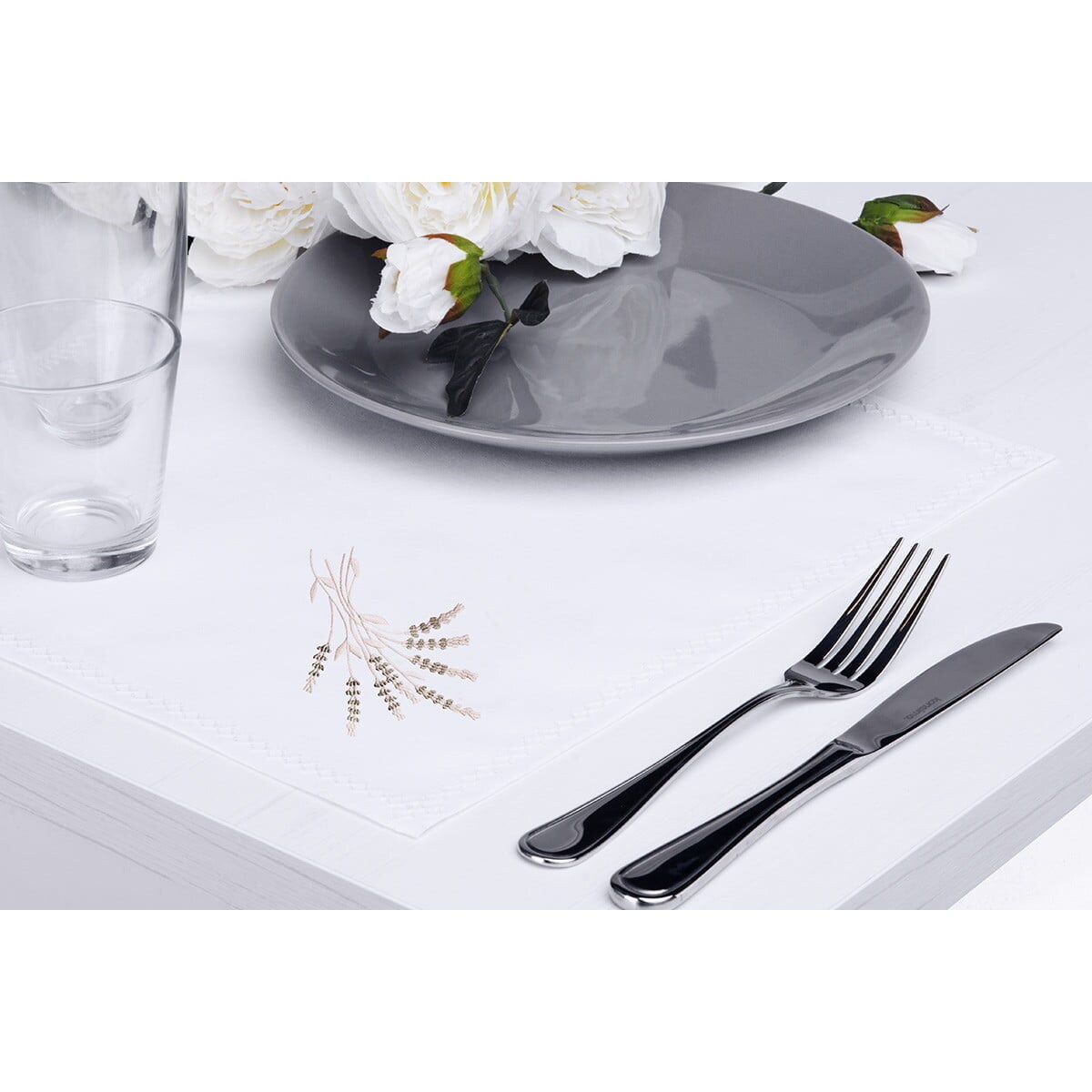 Konsimo CLIMAS Bieżnik plamoodporny, biały/kremowy