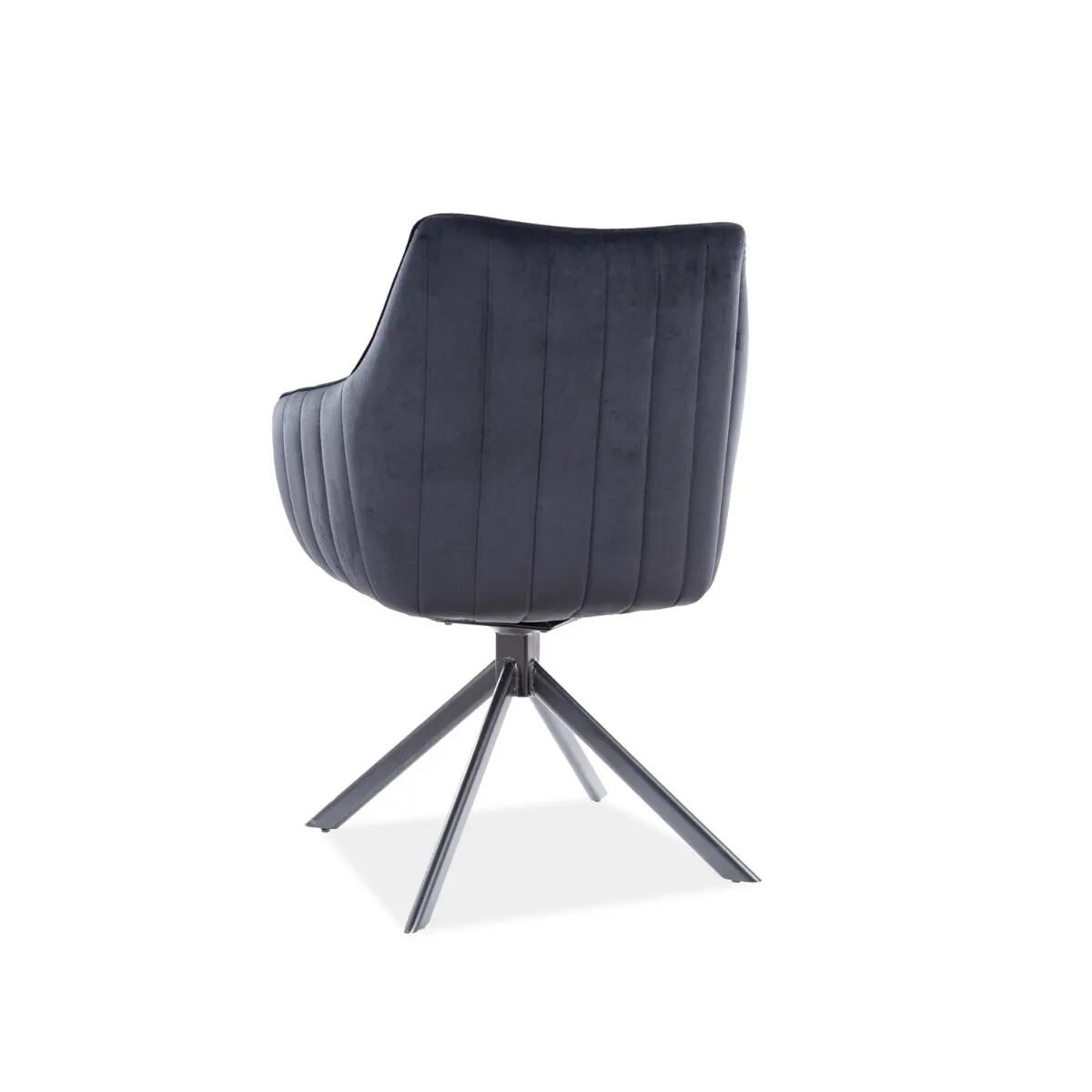 Krzesło tapicerowane AZALIA VELVET czarne