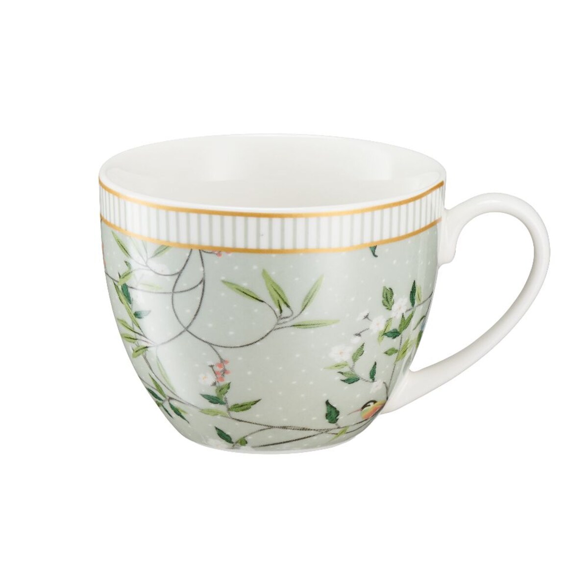 VILLA ITALIA Filiżanka porcelanowa 240 ml ze spodkiem NORIKO GREEN