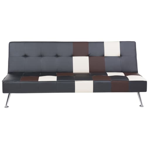 Sofa rozkładana ekoskóra wielokolorowa patchwork OLSKER
