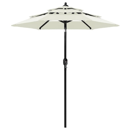 vidaXL 3-poziomowy parasol na aluminiowym słupku, piaskowy, 2 m
