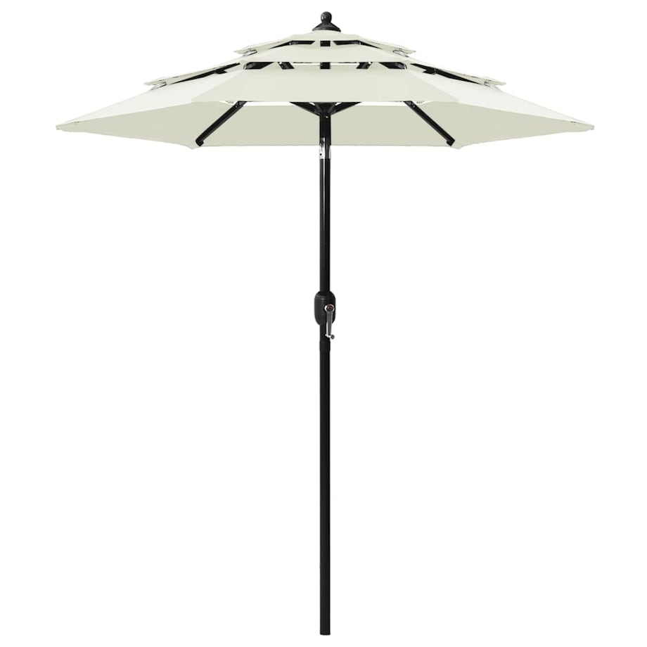 vidaXL 3-poziomowy parasol na aluminiowym słupku, piaskowy, 2 m