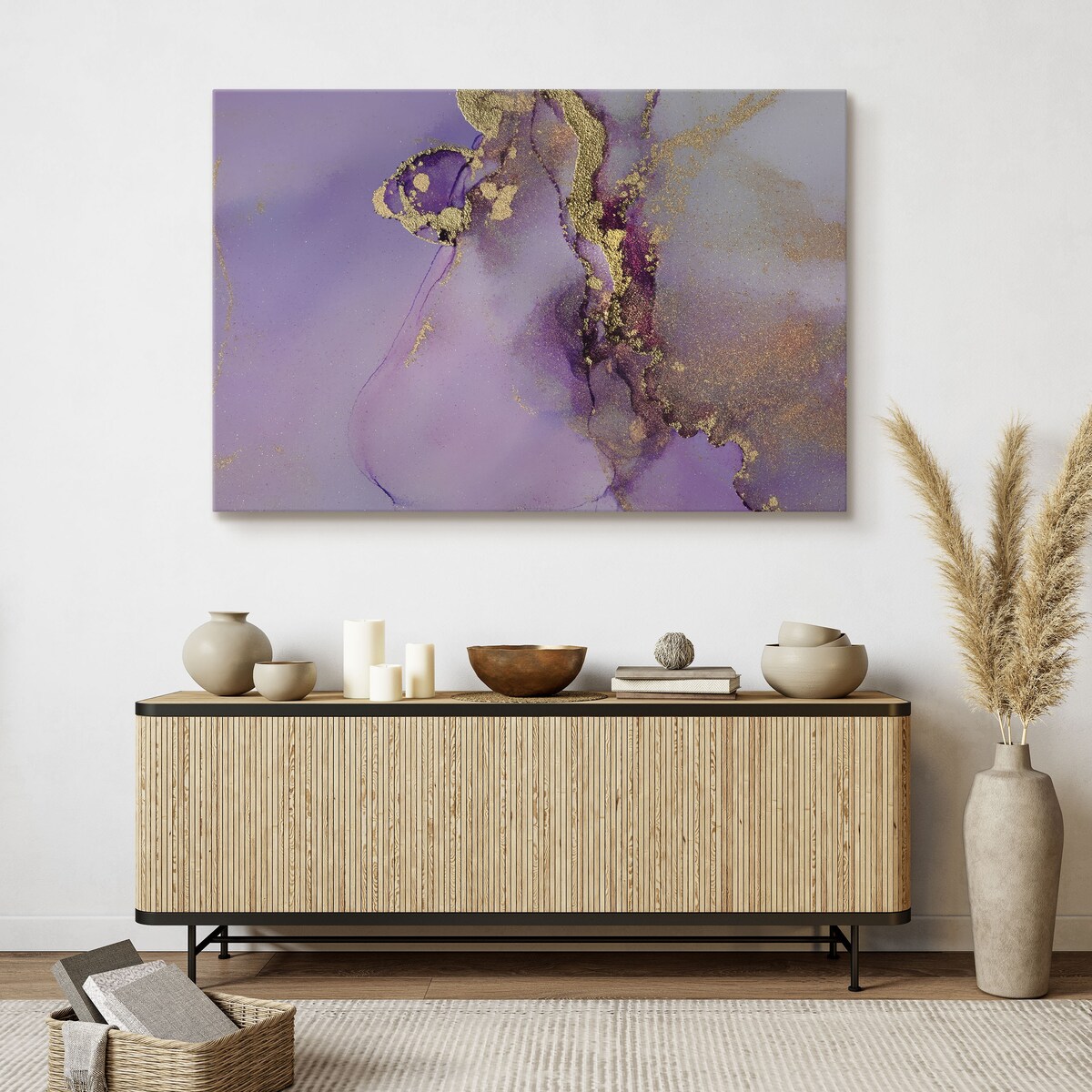 OBRAZ NA PŁÓTNIE FIOLETOWY MARMUR ABSTRAKCJA STYL GLAMOUR 120x80cm