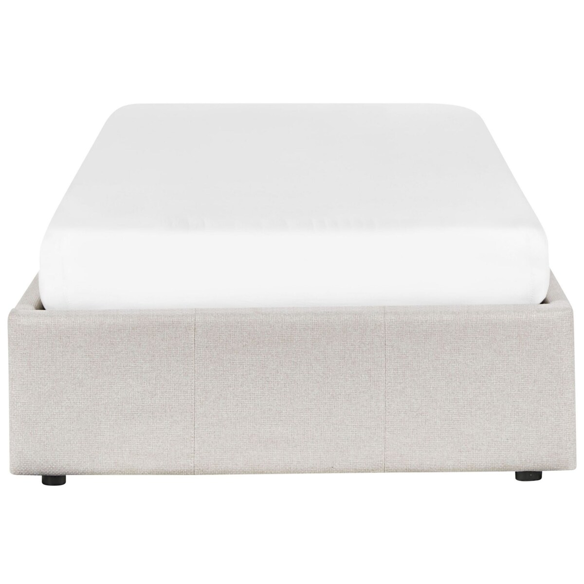 Łóżko z pojemnikiem tapicerowane 90 x 200 cm jasnobeżowe DINAN