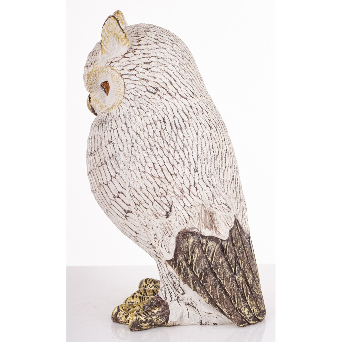Dekoracja - biała sowa 21x10,5x12 cm NOCTUA-2
