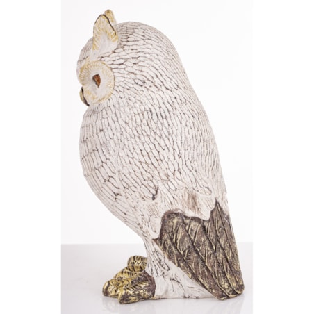 Dekoracja - biała sowa 21x10,5x12 cm NOCTUA-2