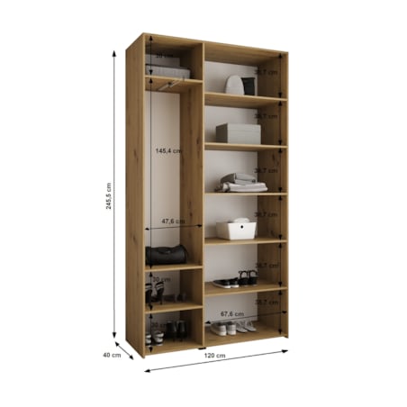 Szafa trzydrzwiowa Como 3 120 gł.40 kaszmir+złoty