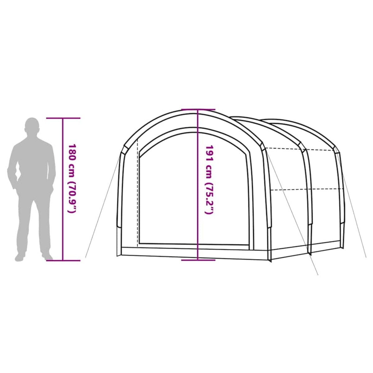 vidaXL Namiot Szary i pomarańczowy 268 x 240 x 191 cm Poliester
