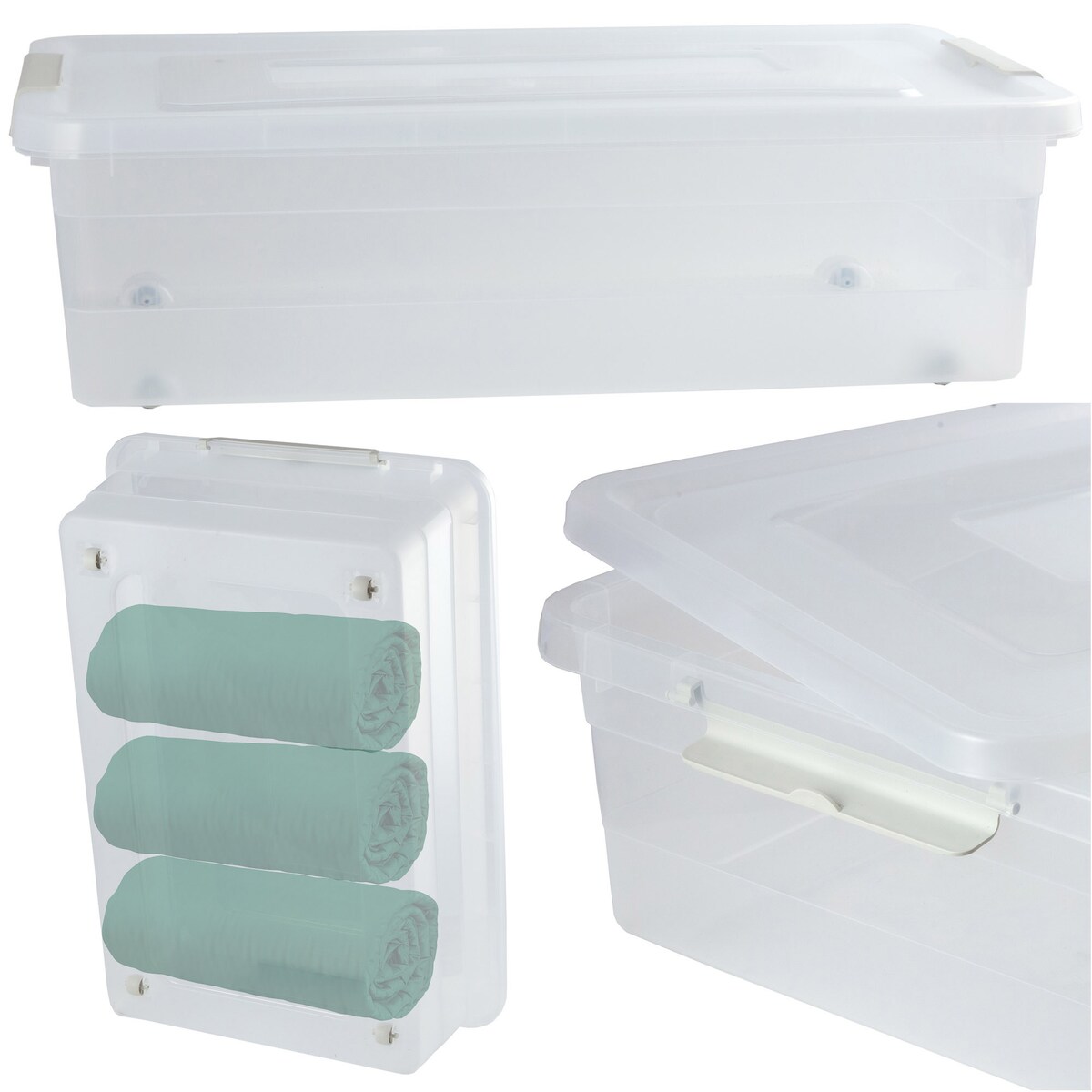 Pojemnik Plastikowy Pudełko Plastikowe Z Pokrywką Na Kółkach Pudło Box 28L