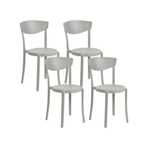 Zestaw 4 krzeseł do jadalni jasnoszary VIESTE