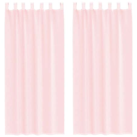 vidaXL Zasłony woalowe z pętelkami 2 szt. Jasnoróżowe 140x225 cm