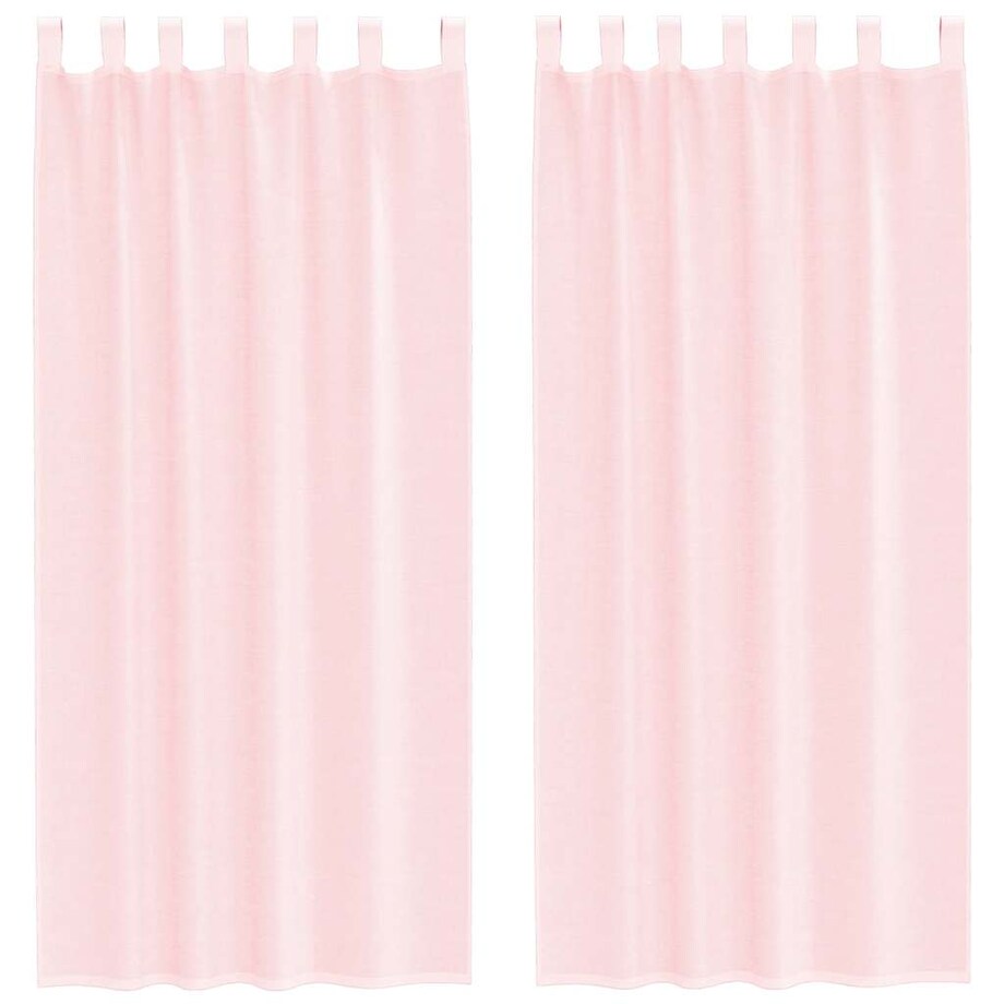 vidaXL Zasłony woalowe z pętelkami 2 szt. Jasnoróżowe 140x225 cm