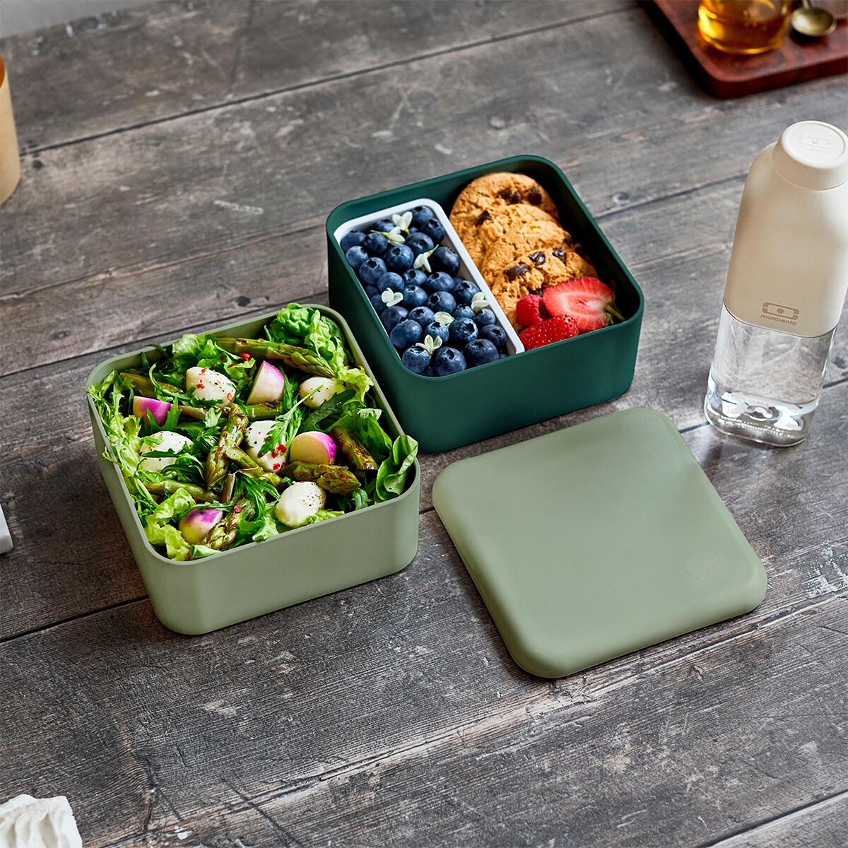 Lunchbox Natural Green Bento Square, 1700 ml, Monbento