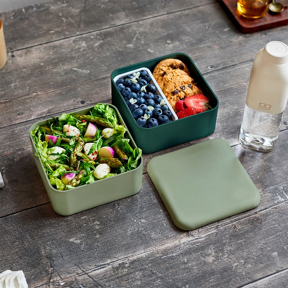 Lunchbox Natural Green Bento Square, 1700 ml, Monbento