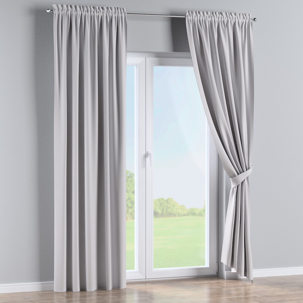 Zasłona na kanale z grzywką 1 szt. 130x245 szary