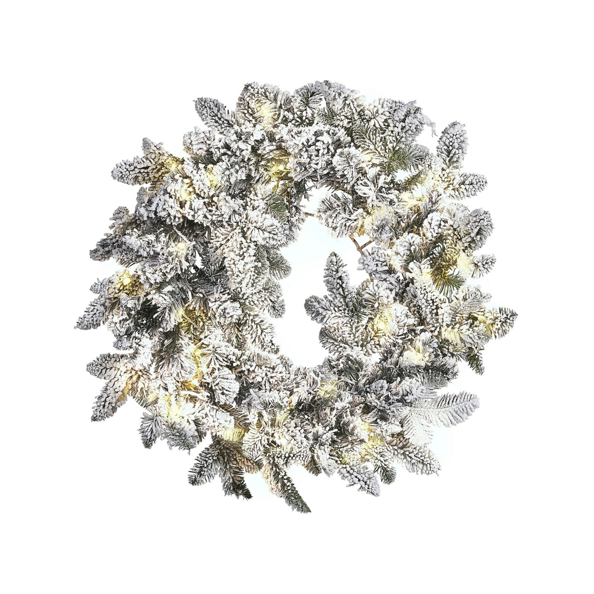 Ośnieżony wieniec świąteczny LED 70 cm biały SUNDO