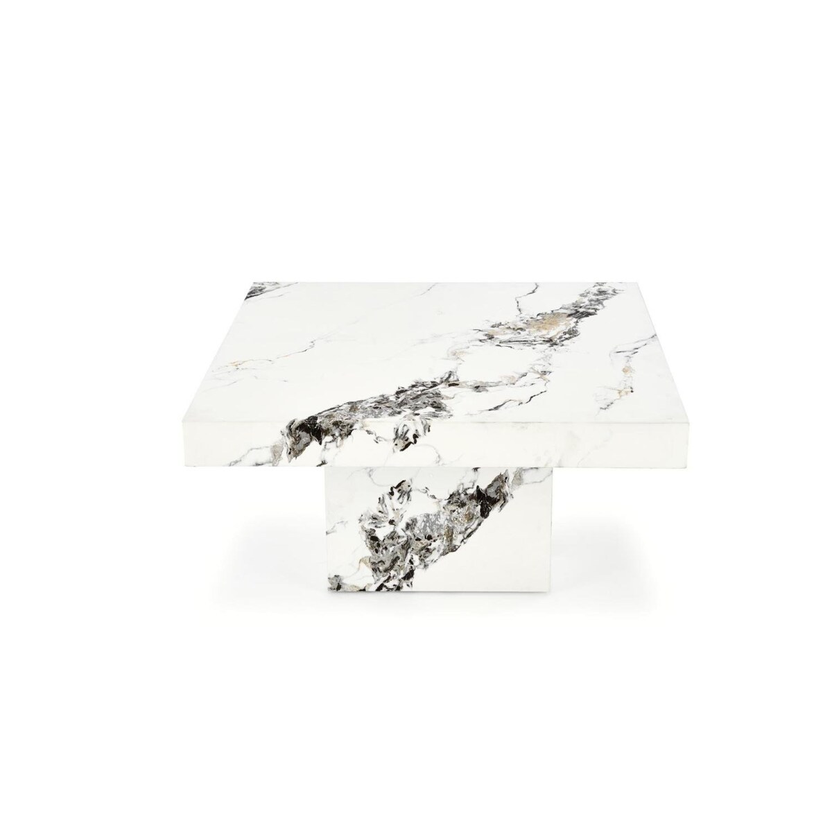 STOLIK KAWOWY Liton CZARNY MARMUR 80/80/41 cm MDF i metal