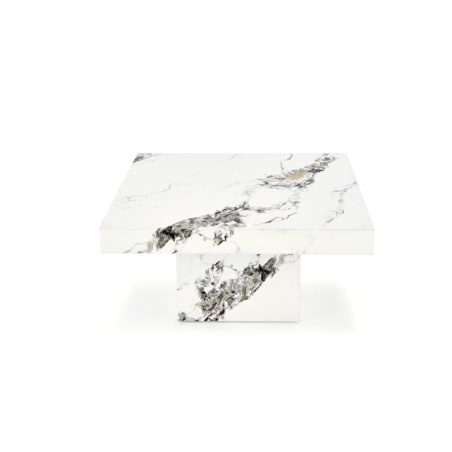 STOLIK KAWOWY Liton CZARNY MARMUR 80/80/41 cm MDF i metal