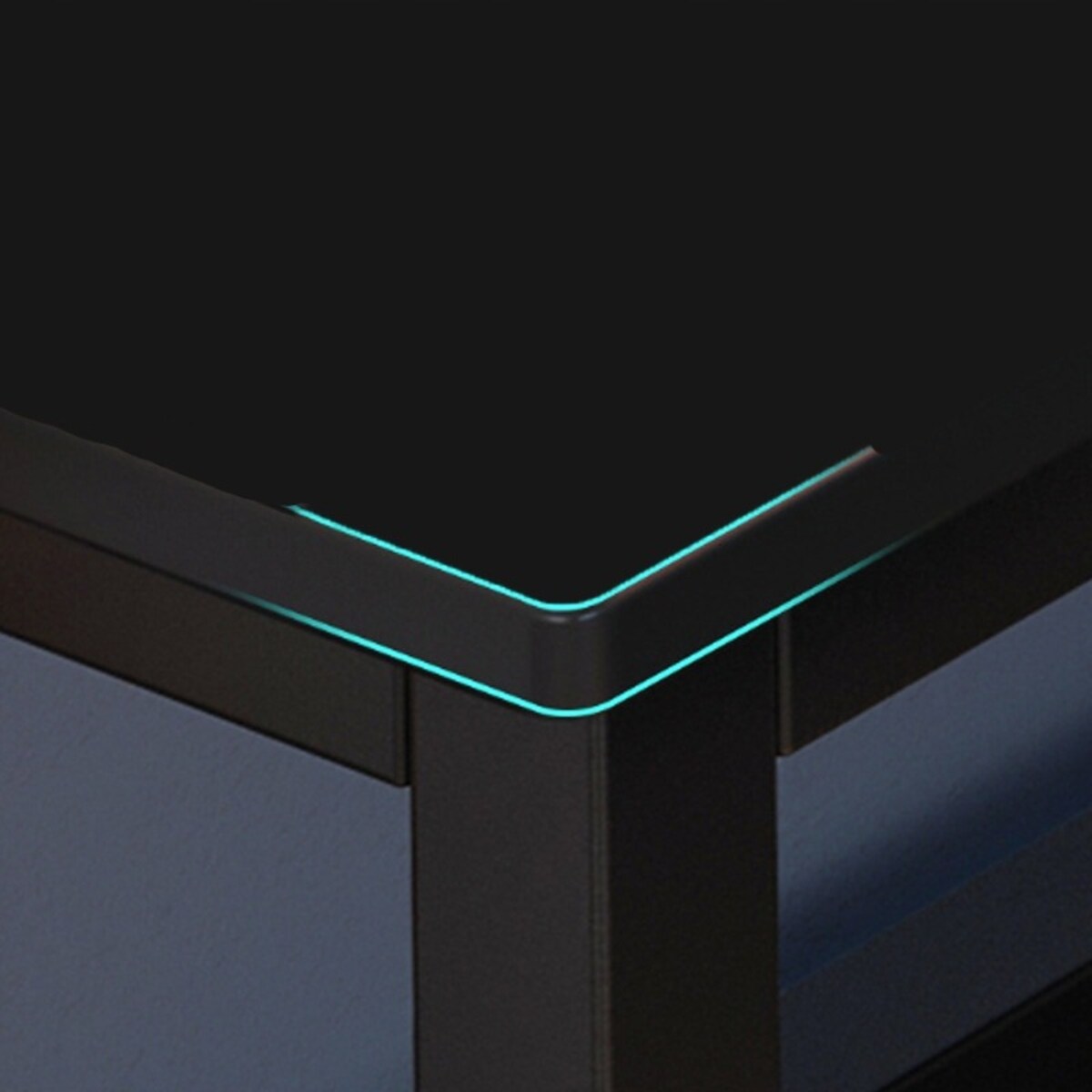 Biurko narożne gamingowe komputerowe duże nowoczesne czarne loft stół 140cm