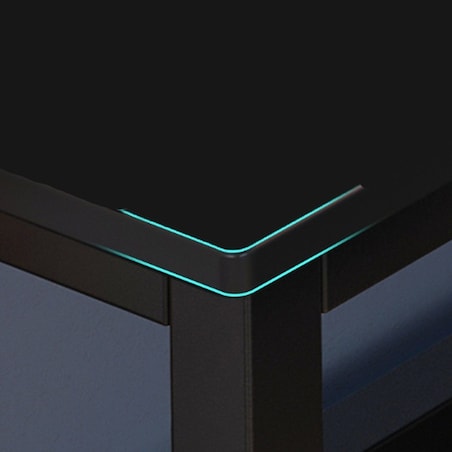 Biurko narożne gamingowe komputerowe duże nowoczesne czarne loft stół 140cm