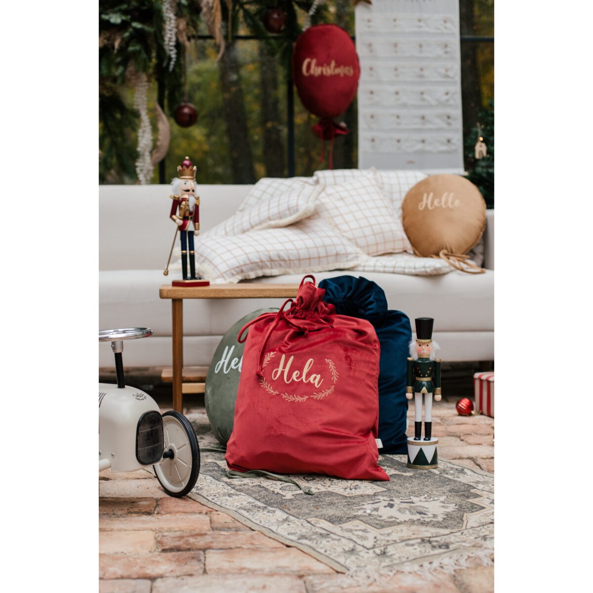 Christmas bag carmin red - MERRY and BRIGHT