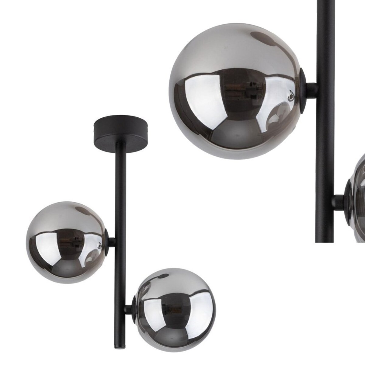 Nowoczesna lampa sufitowa TK Lighting ESTERA BLACK 6706 czarna 2xG9 szklany klosz 27 cm