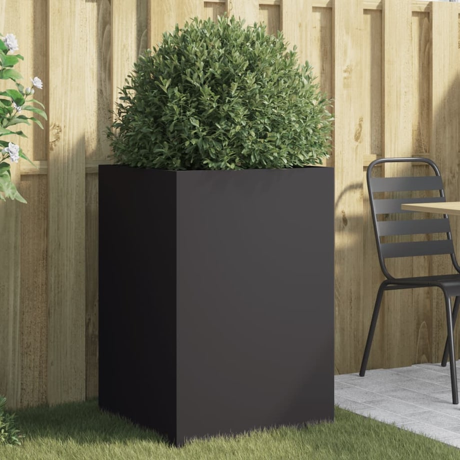 vidaXL Donica, czarna, 52x48x75 cm, stal