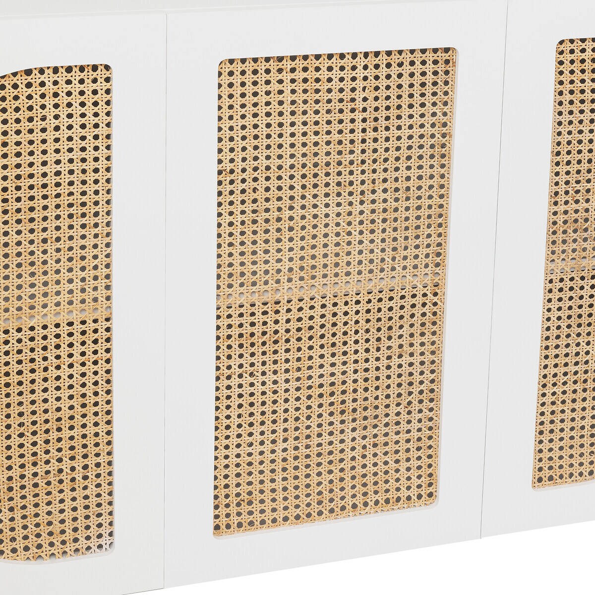 Komoda biała duża trzydrzwiowa CABRAS, drzwi z plecionki wiedeńskiej, 120 x 47,5 x 85 cm