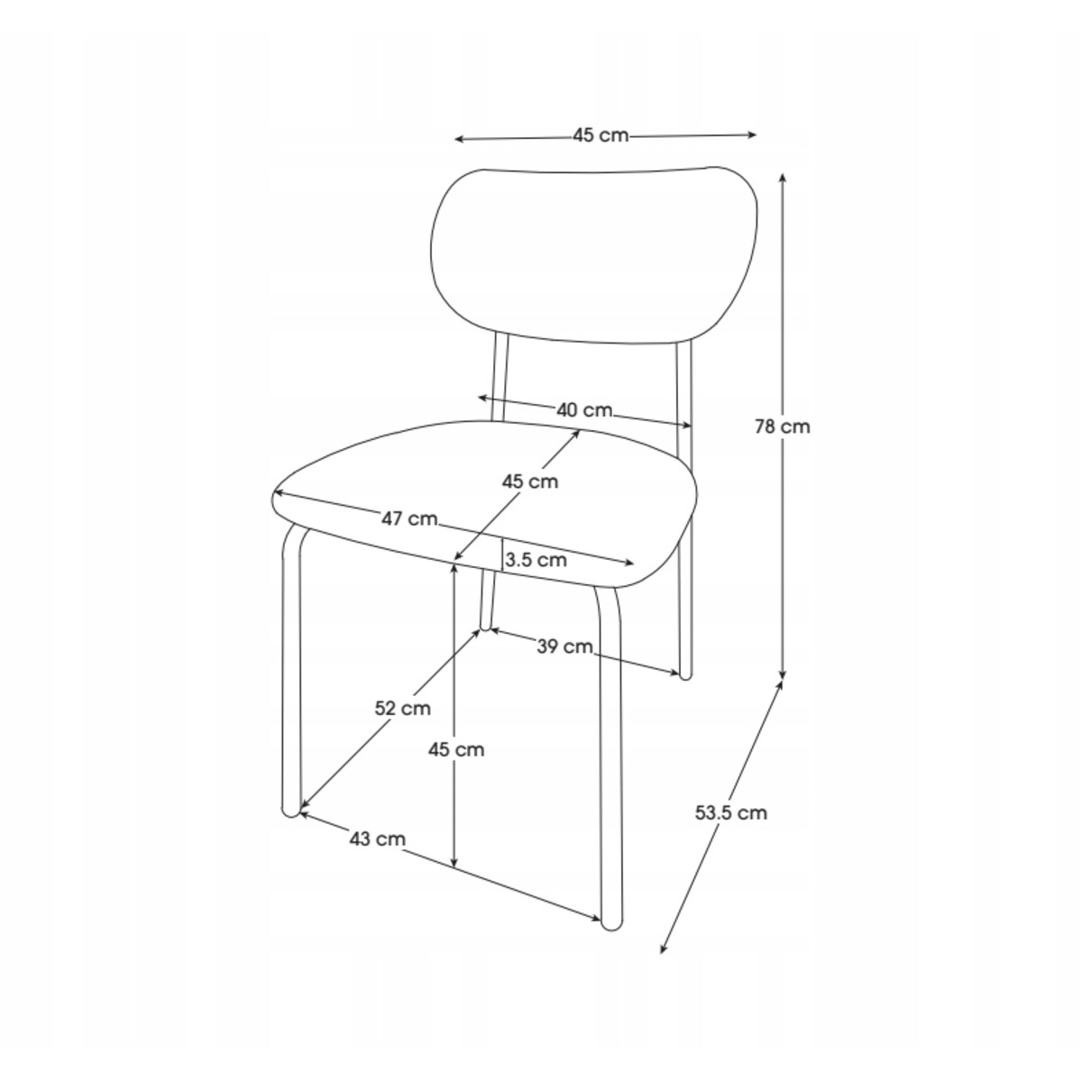 ZESTAW 2 SZTUK Krzesła NUVIA Szaro-Czarne Tapicerowane Nowoczesne Loft