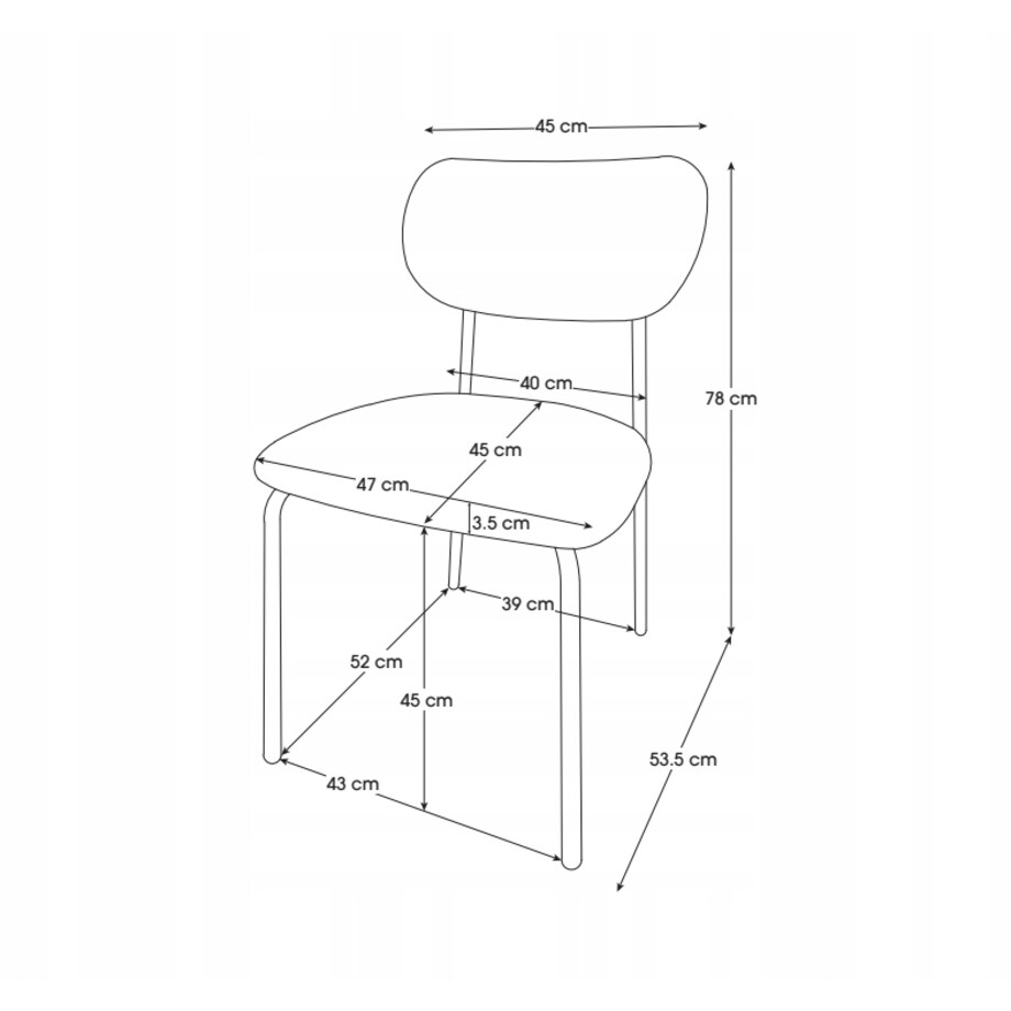ZESTAW 2 SZTUK Krzesła NUVIA Szaro-Czarne Tapicerowane Nowoczesne Loft