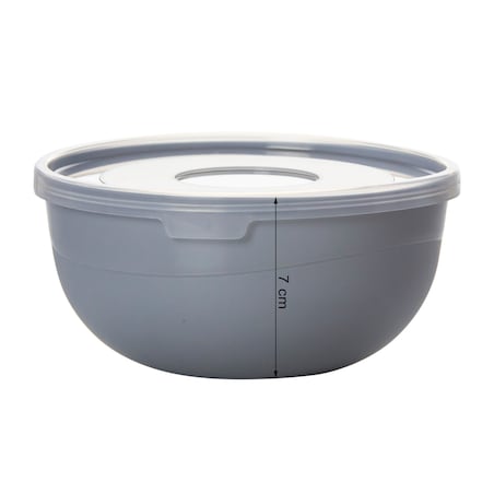 Miska Kuchenna Plastikowa Z Pokrywką Szara 0,7 L