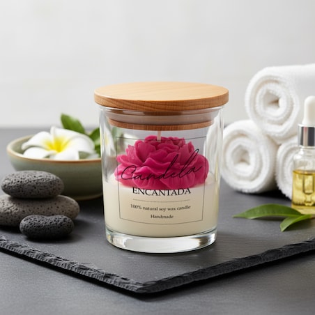 Świeca sojowa zapachowa PEONIA handmade prezent CANDELA ENCANTADA
