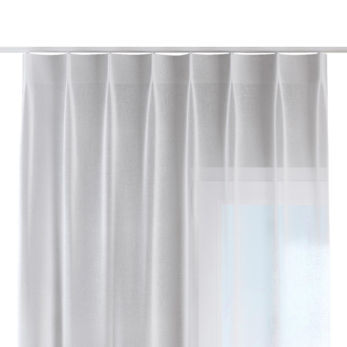 Zasłona na haczykach flex pojedynczych 130x245 prześwitujący biały