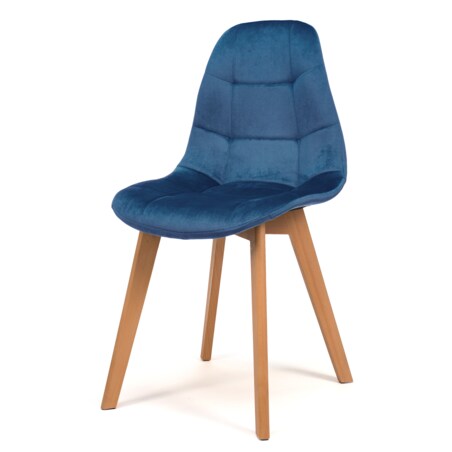Krzesło tapicerowane skandynawskie welur VEGAS granatowy