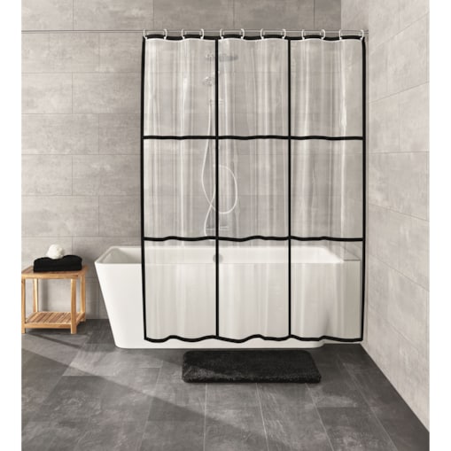 Kleine Wolke Brooklyn Ekologiczna Zasłona prysznicowa przezroczysta 180x200 cm PEVA bezzapachowa