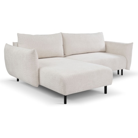 Narożnik DELI z funkcją spania na nóżkach, lewostronny, beżowy