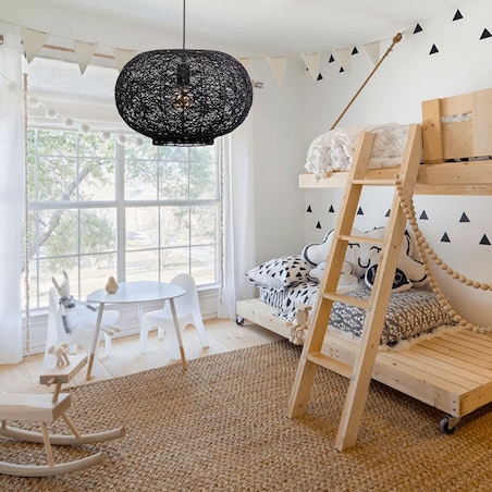 Lampa wisząca pleciona czarna APP1321-1CP