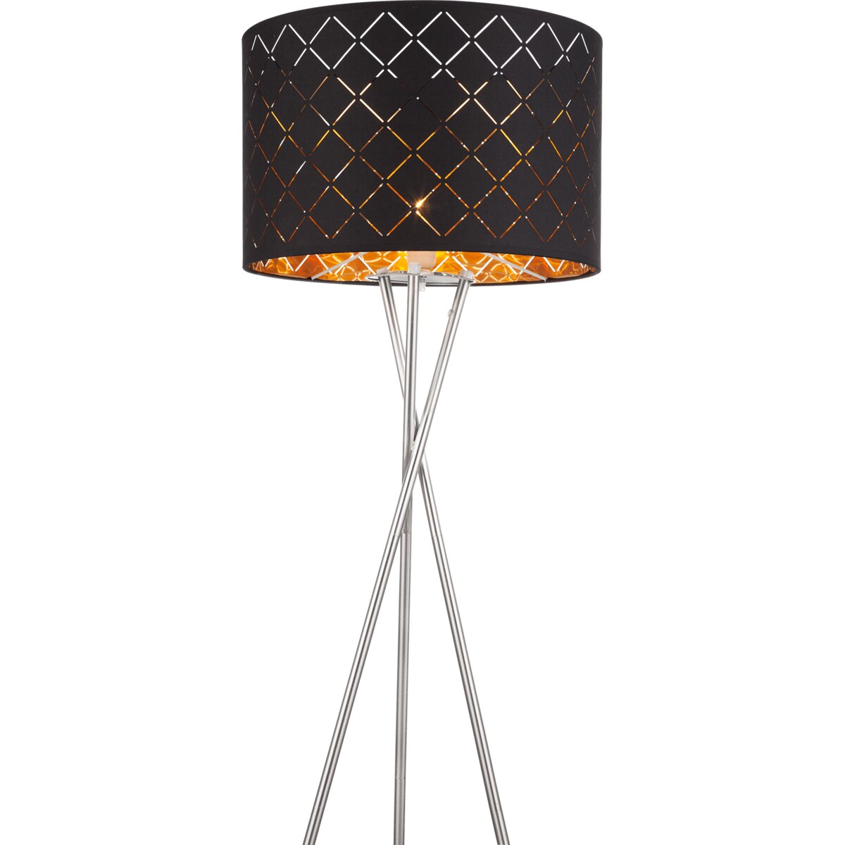 Podłogowa lampa abażurowa CLARKE 15229S1 Globo metal tkanina nikiel czarna