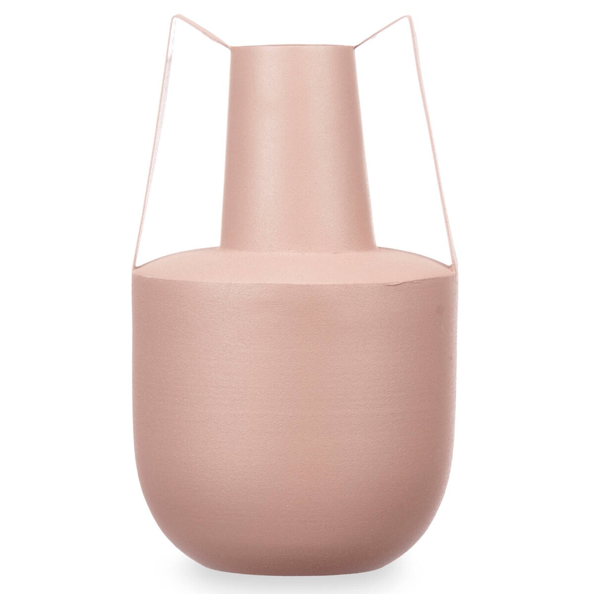 Wazon metalowy w pastelowym kolorze z uchwytami, 21 cm