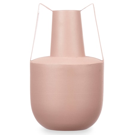 Wazon metalowy w pastelowym kolorze z uchwytami, 21 cm