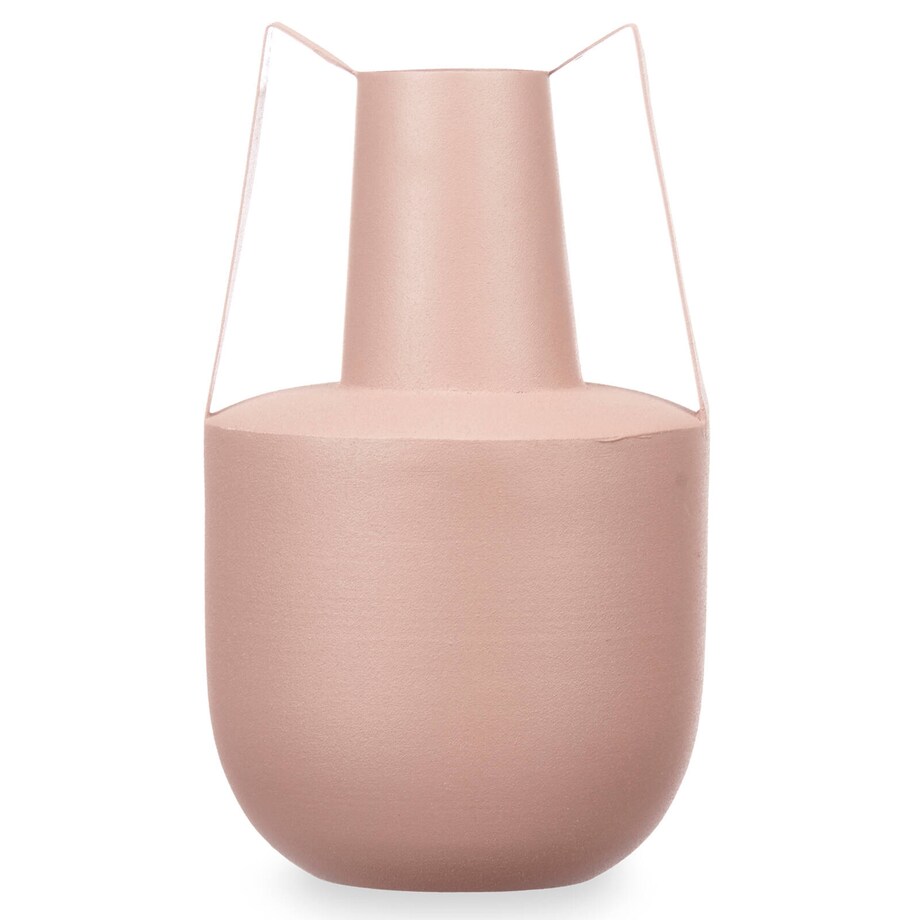 Wazon metalowy w pastelowym kolorze z uchwytami, 21 cm