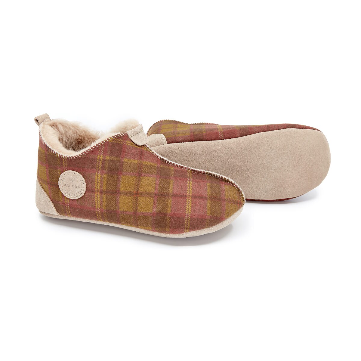 Kapcie damskie OXFORD Tartan czerwone 39