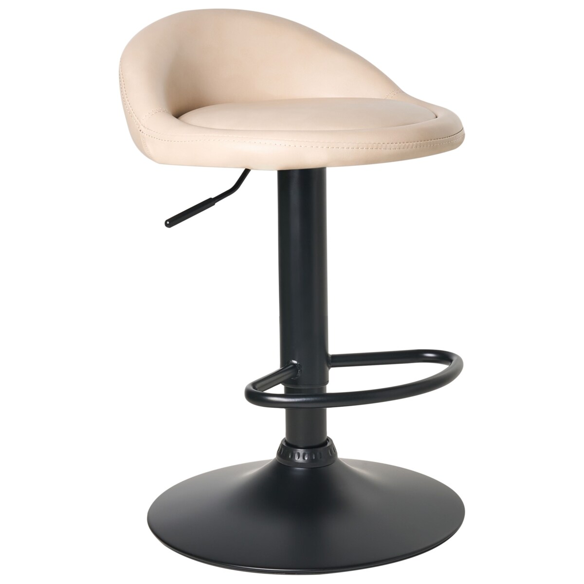 Zestaw 2 hokerów barowych MEEDER Ekoskóra Obrotowy Jasnobeżowy