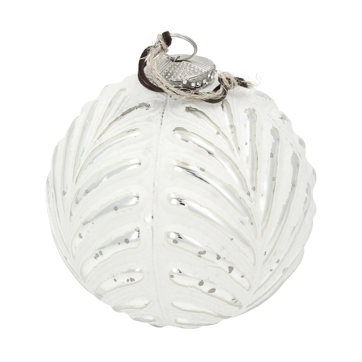 Bombka Vintage Snow ⌀12 cm white boże narodzenie, święta, świąteczne, biały, 12x13 cm